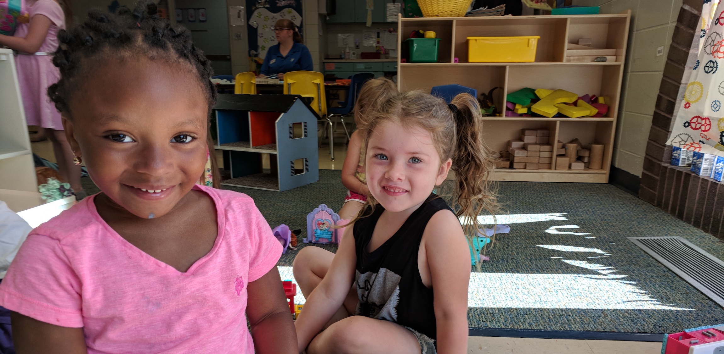 two young girls at preschool